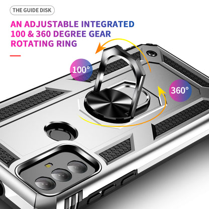 For Motorola Moto G Play (2023) 4G Ring Holder Kickstand Phone Case PC+TPU Shockproof Cover