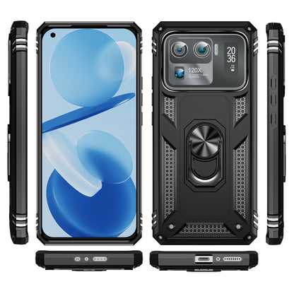 For Xiaomi Mi 11 Ultra PC+TPU Anti-scratch Phone Case Car Mount Holder Kickstand Cover