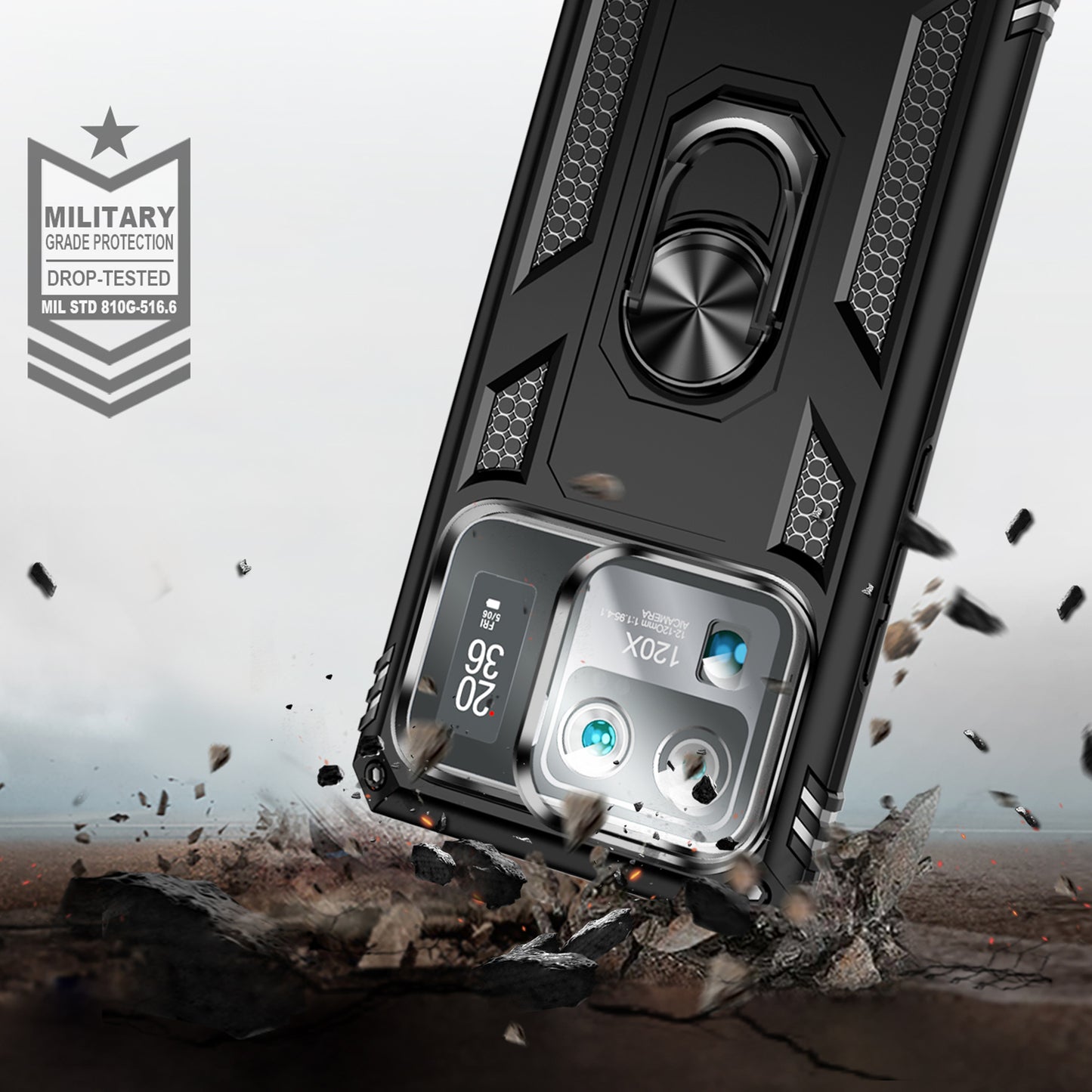 For Xiaomi Mi 11 Ultra PC+TPU Anti-scratch Phone Case Car Mount Holder Kickstand Cover