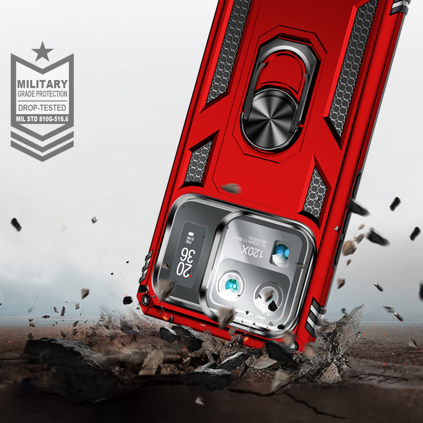 For Xiaomi Mi 11 Ultra PC+TPU Anti-scratch Phone Case Car Mount Holder Kickstand Cover