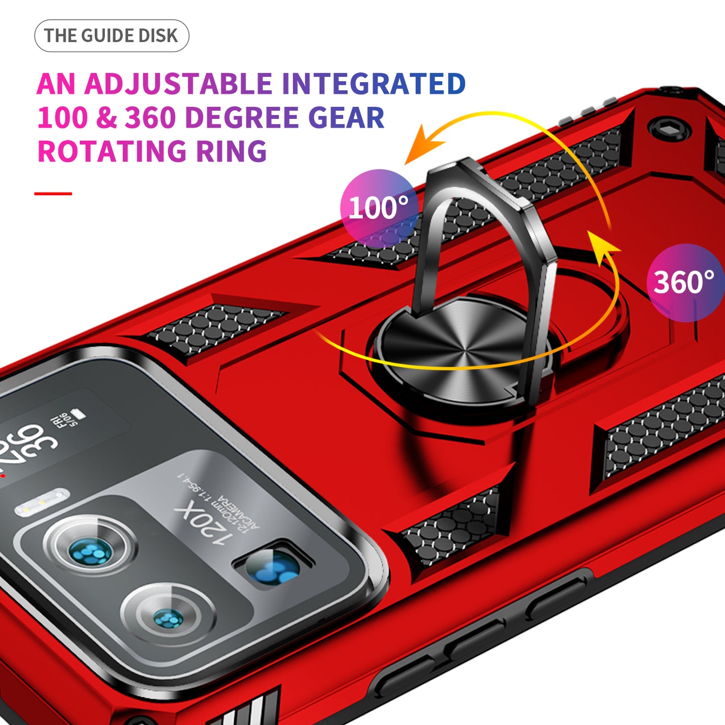 For Xiaomi Mi 11 Ultra PC+TPU Anti-scratch Phone Case Car Mount Holder Kickstand Cover