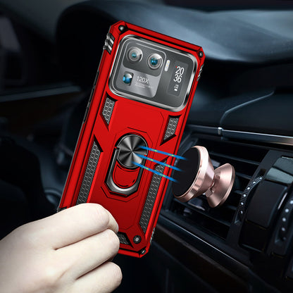For Xiaomi Mi 11 Ultra PC+TPU Anti-scratch Phone Case Car Mount Holder Kickstand Cover