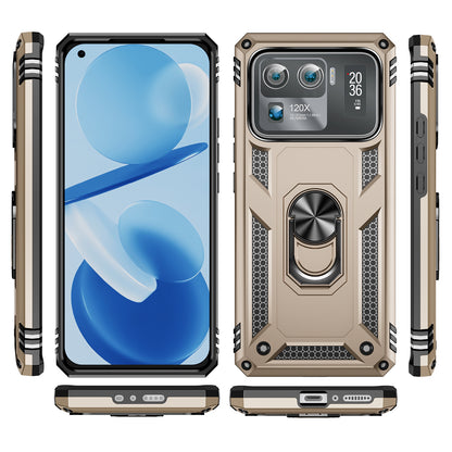 For Xiaomi Mi 11 Ultra PC+TPU Anti-scratch Phone Case Car Mount Holder Kickstand Cover