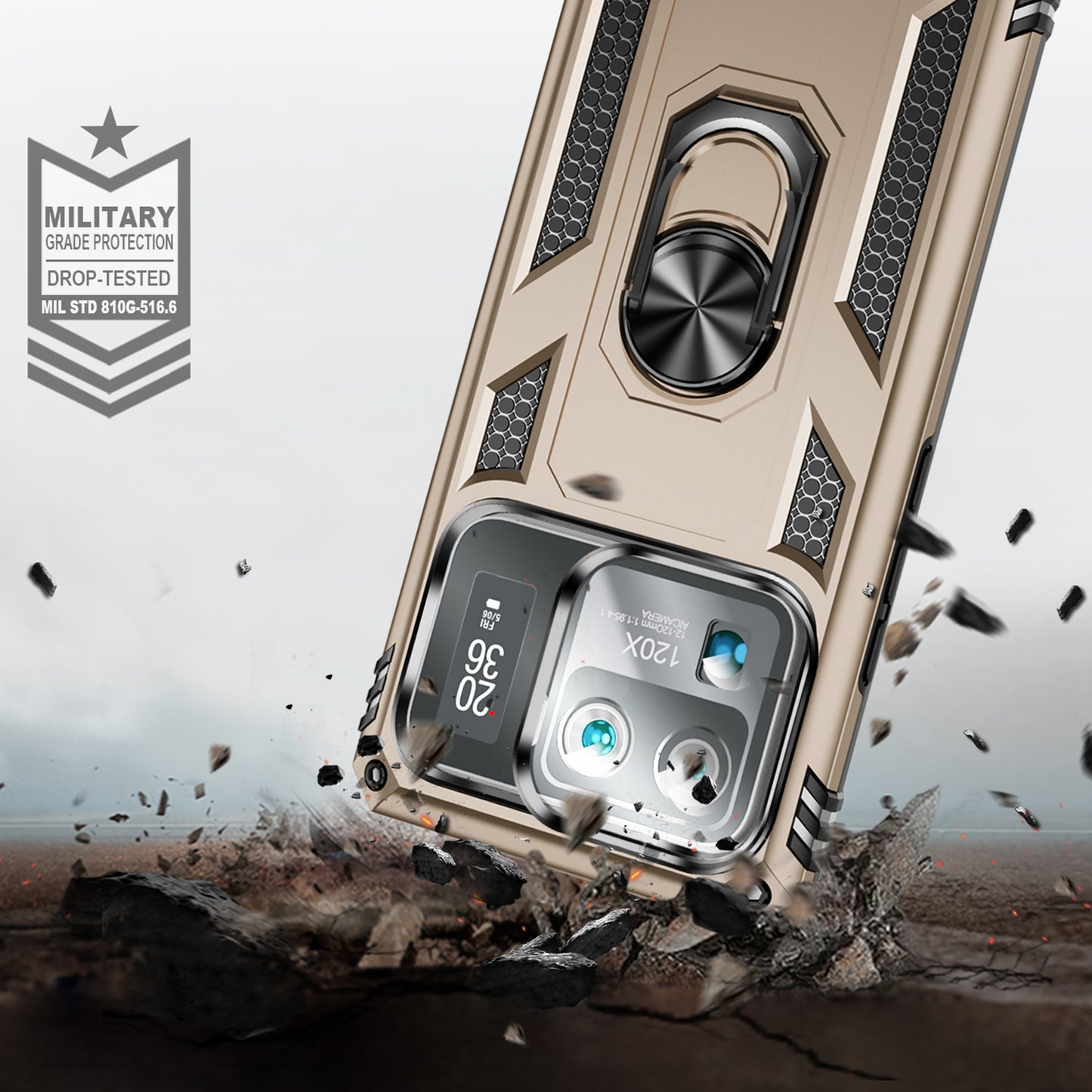 For Xiaomi Mi 11 Ultra PC+TPU Anti-scratch Phone Case Car Mount Holder Kickstand Cover