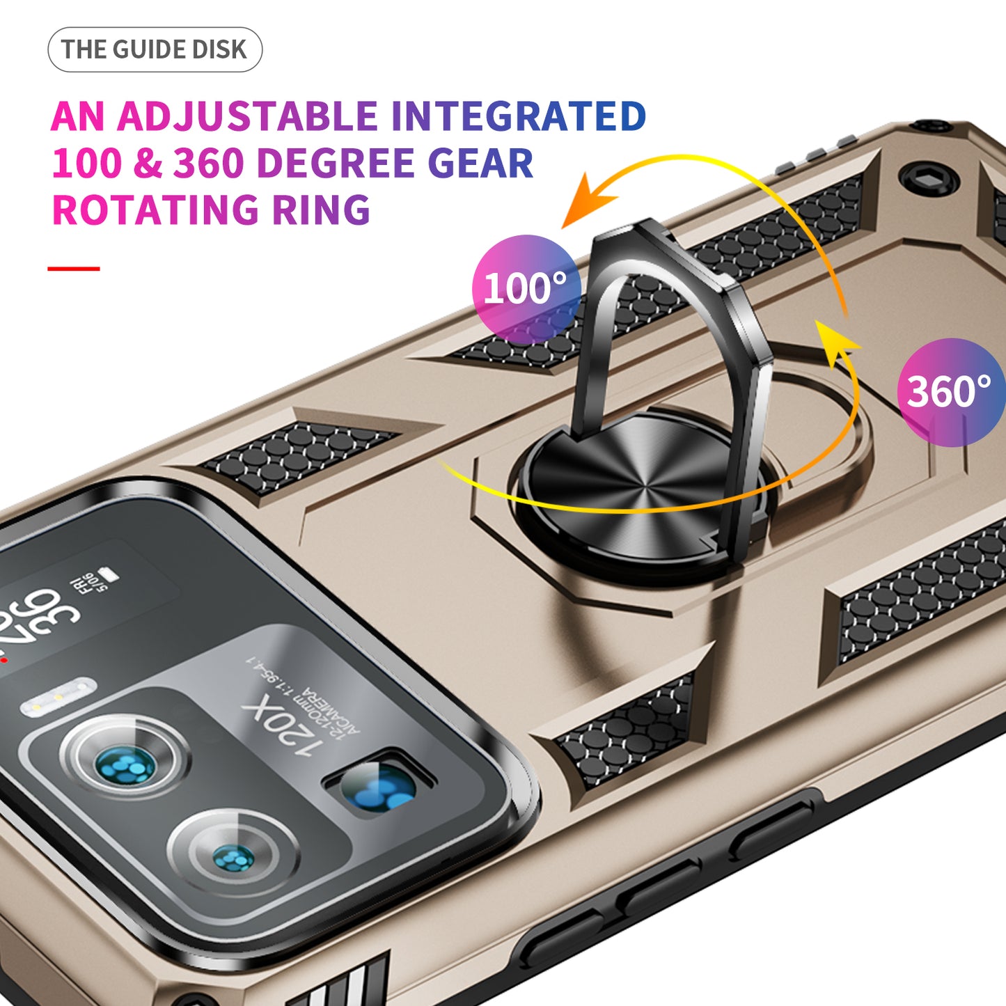 For Xiaomi Mi 11 Ultra PC+TPU Anti-scratch Phone Case Car Mount Holder Kickstand Cover