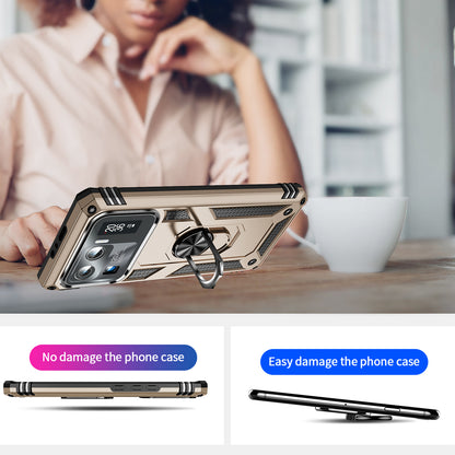 For Xiaomi Mi 11 Ultra PC+TPU Anti-scratch Phone Case Car Mount Holder Kickstand Cover