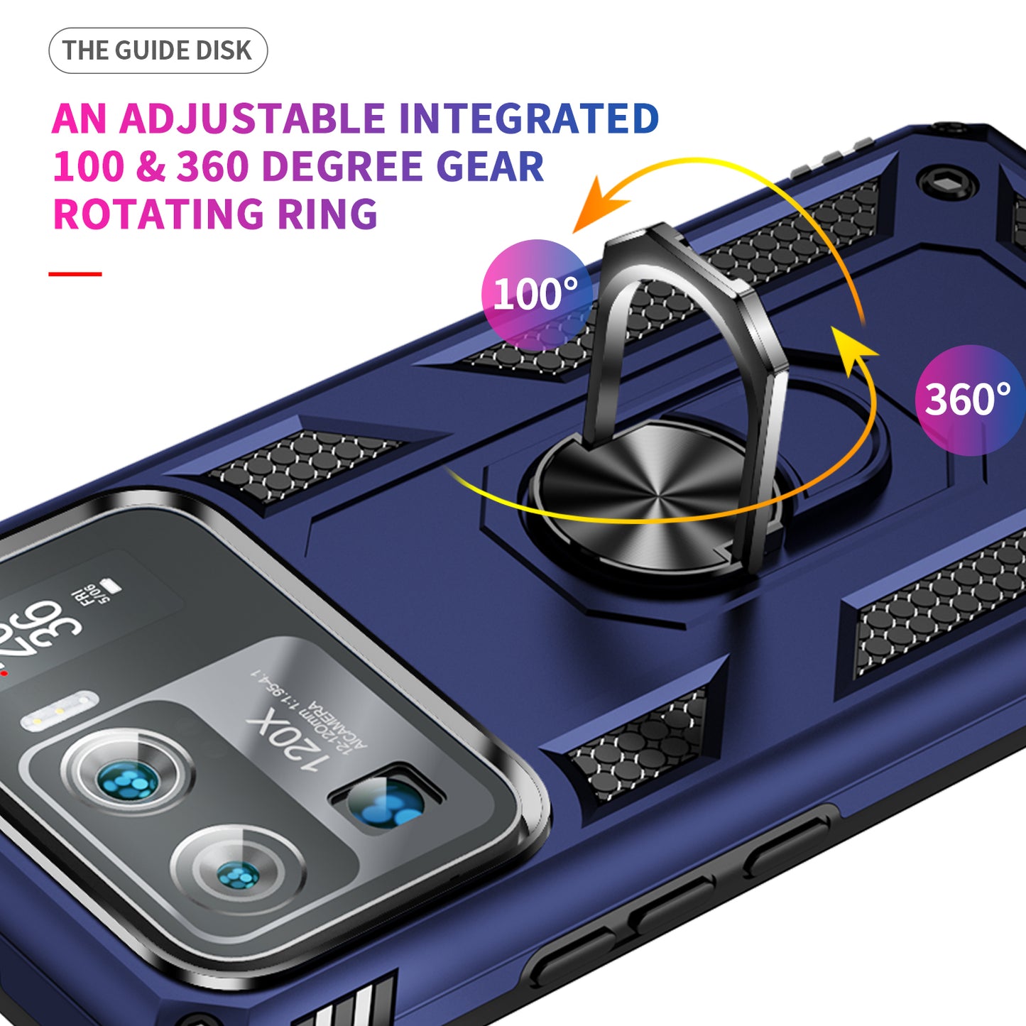 For Xiaomi Mi 11 Ultra PC+TPU Anti-scratch Phone Case Car Mount Holder Kickstand Cover