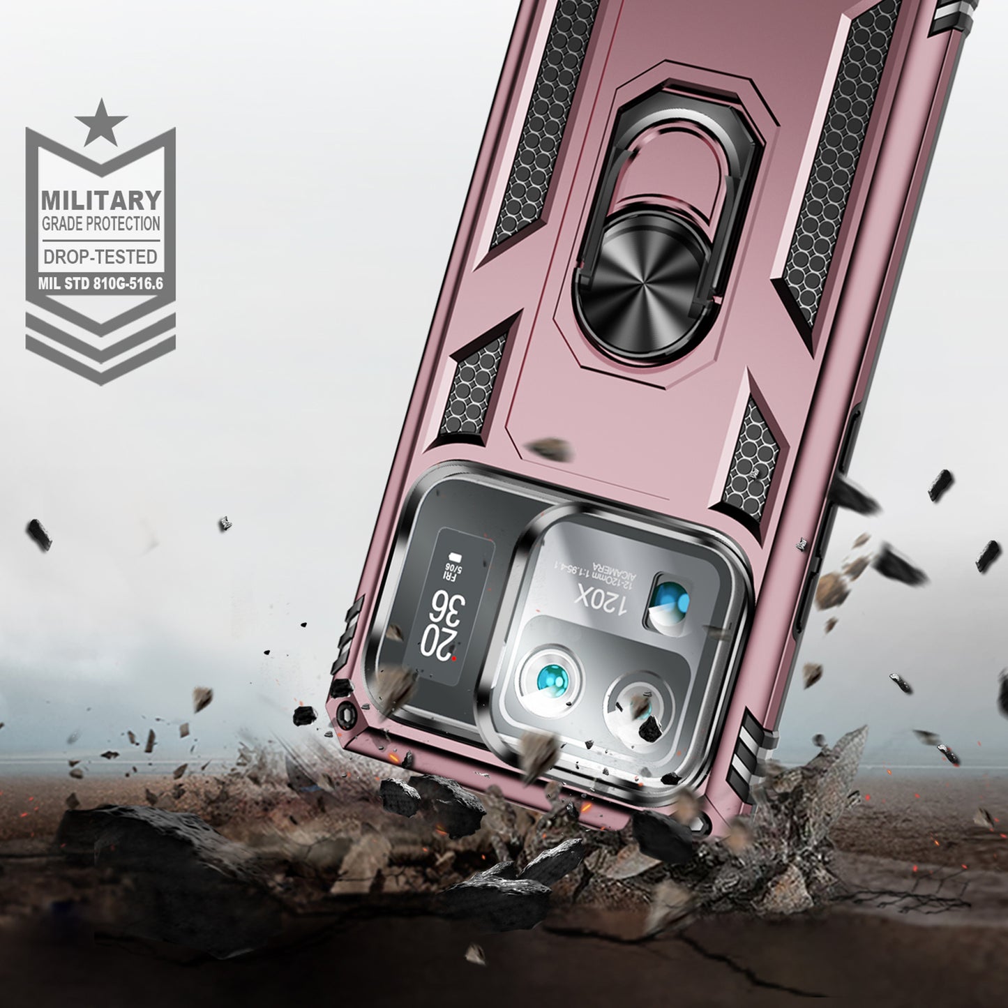 For Xiaomi Mi 11 Ultra PC+TPU Anti-scratch Phone Case Car Mount Holder Kickstand Cover