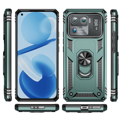 For Xiaomi Mi 11 Ultra PC+TPU Anti-scratch Phone Case Car Mount Holder Kickstand Cover