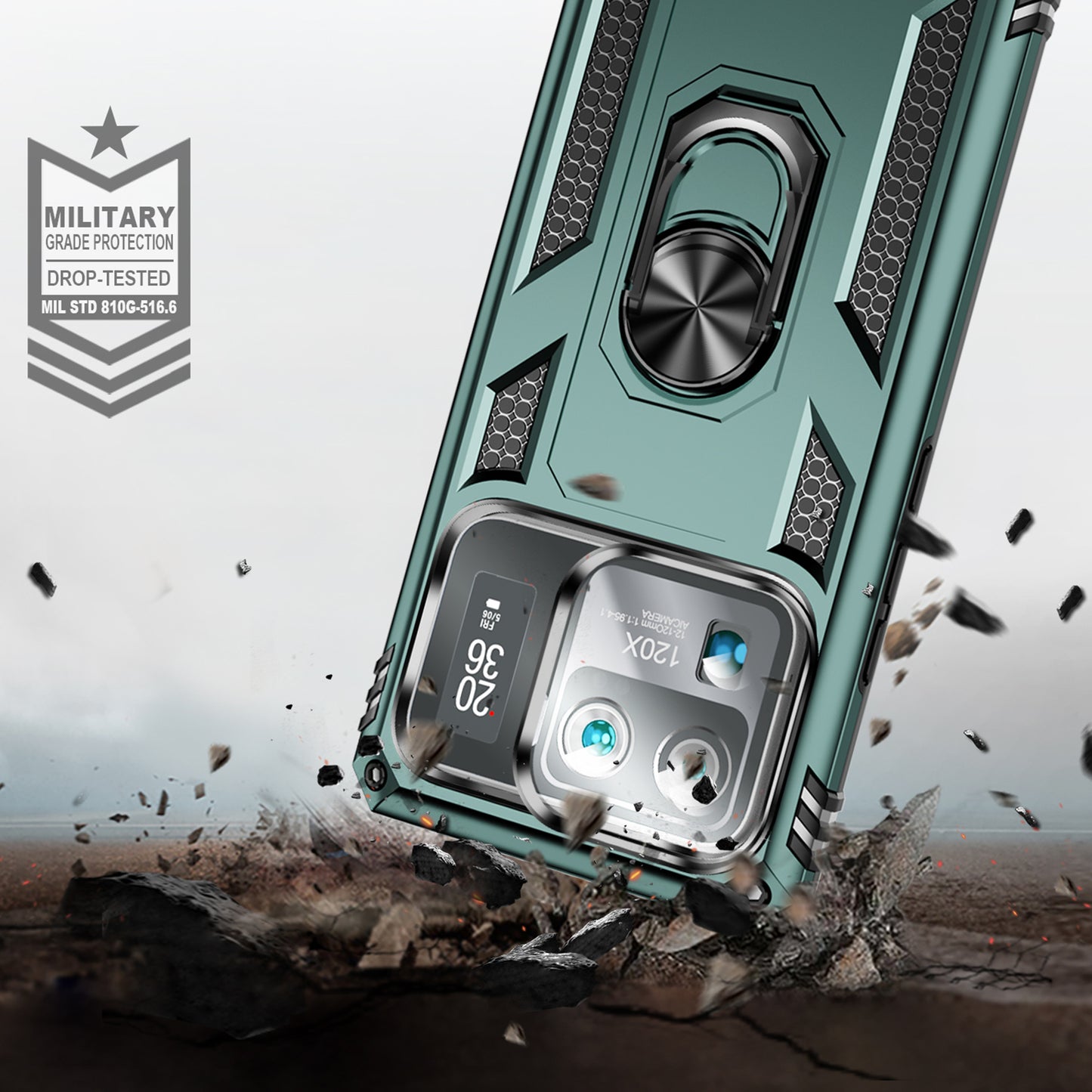 For Xiaomi Mi 11 Ultra PC+TPU Anti-scratch Phone Case Car Mount Holder Kickstand Cover