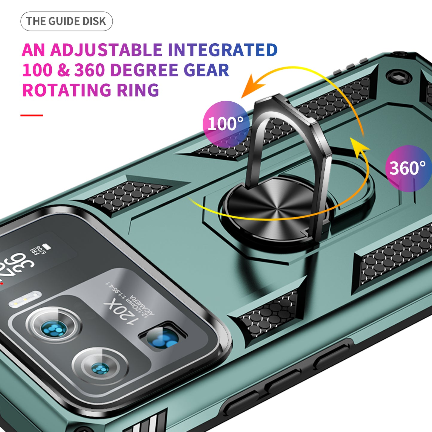 For Xiaomi Mi 11 Ultra PC+TPU Anti-scratch Phone Case Car Mount Holder Kickstand Cover