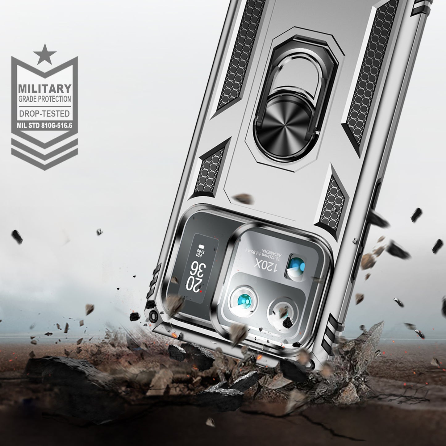 For Xiaomi Mi 11 Ultra PC+TPU Anti-scratch Phone Case Car Mount Holder Kickstand Cover