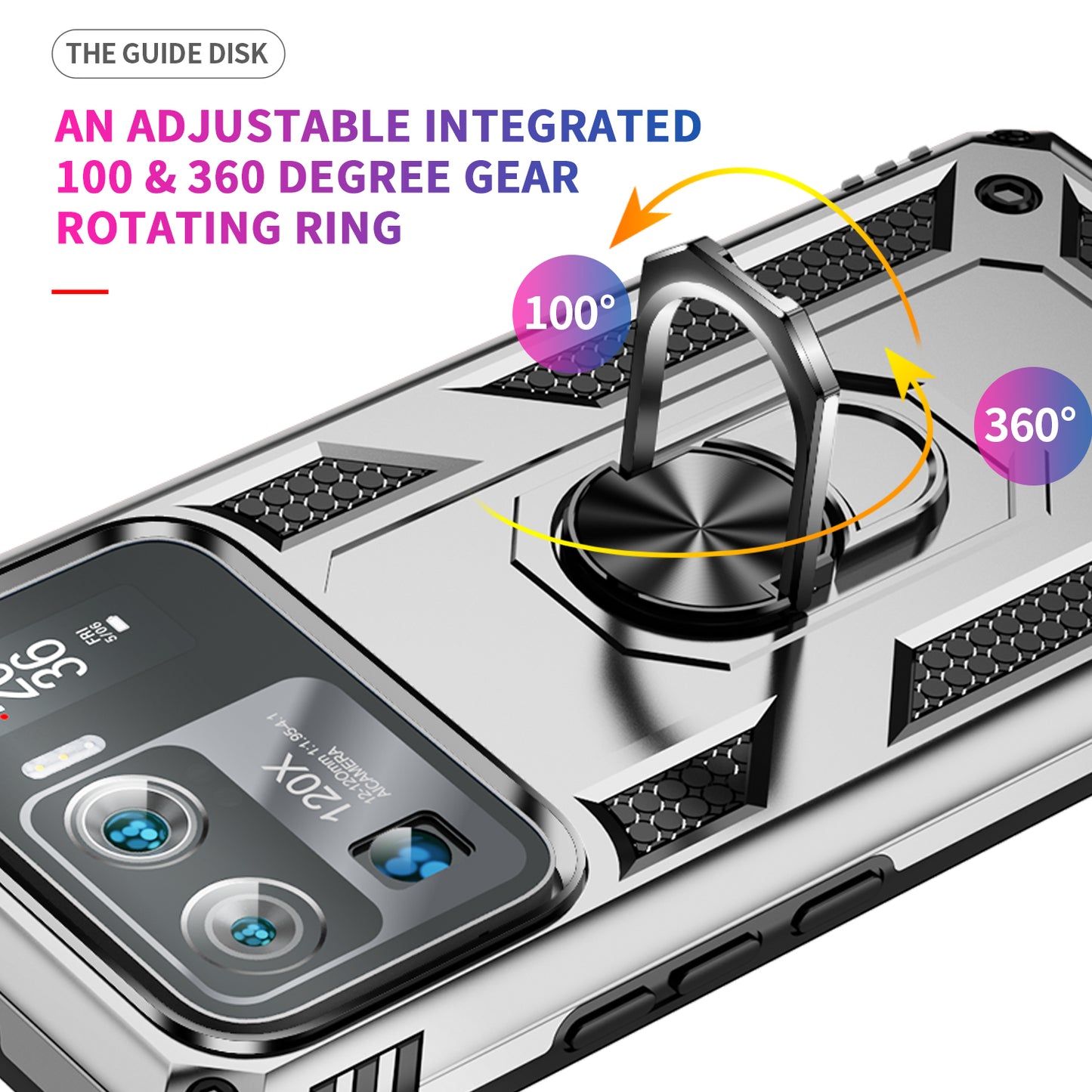 For Xiaomi Mi 11 Ultra PC+TPU Anti-scratch Phone Case Car Mount Holder Kickstand Cover