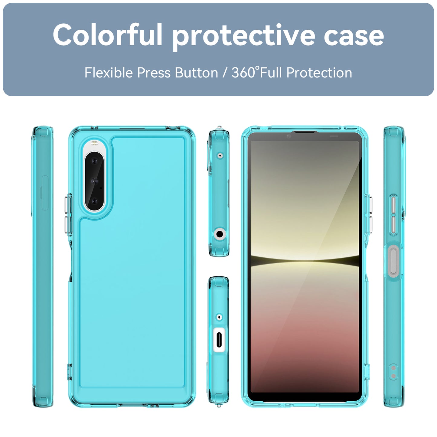 Candy Series TPU Phone Case for Sony Xperia 10 V Shockproof Corner Protection Cover