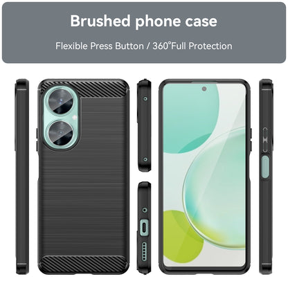 For Huawei Nova 11i / Enjoy 60 Pro / Maimang 20 Brushed TPU Case Carbon Fiber Texture Phone Cover