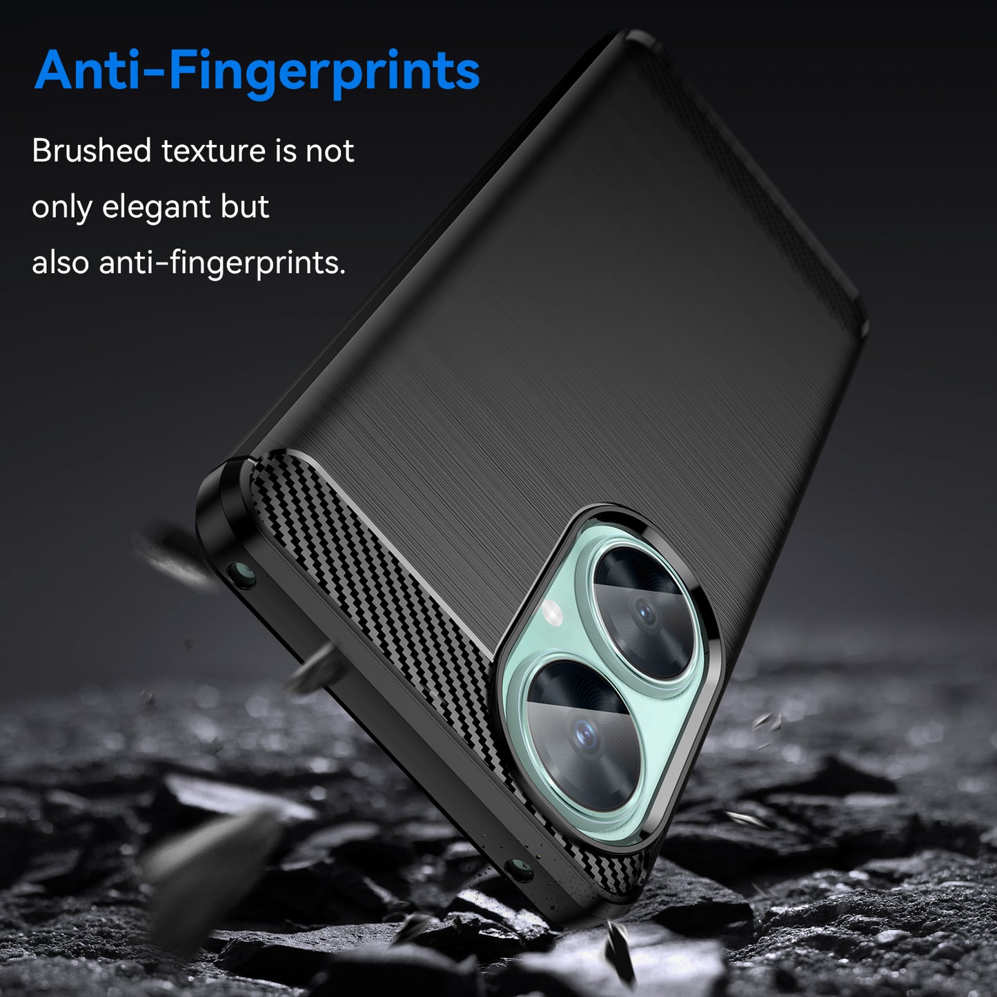 For Huawei Nova 11i / Enjoy 60 Pro / Maimang 20 Brushed TPU Case Carbon Fiber Texture Phone Cover