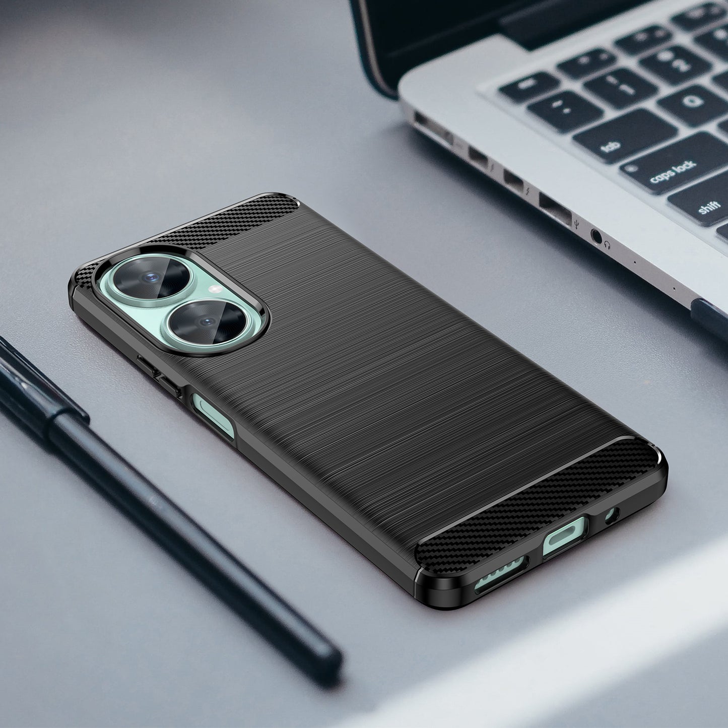 For Huawei Nova 11i / Enjoy 60 Pro / Maimang 20 Brushed TPU Case Carbon Fiber Texture Phone Cover