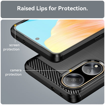 For Oppo A1 5G / A98 5G / F23 5G Soft TPU Phone Case Carbon Fiber Texture Brushed Phone Cover