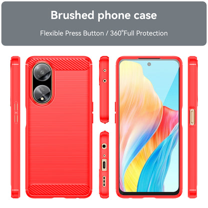 For Oppo A1 5G / A98 5G / F23 5G Soft TPU Phone Case Carbon Fiber Texture Brushed Phone Cover
