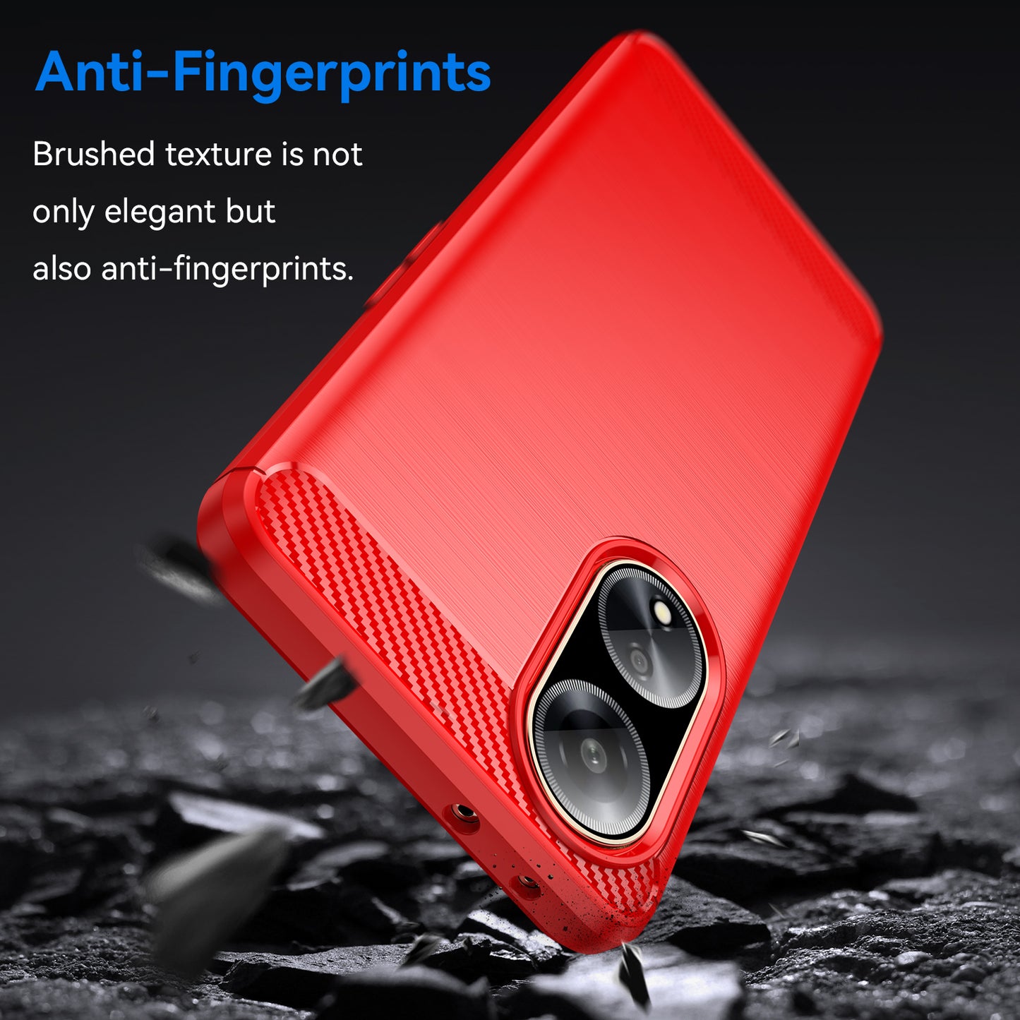 For Oppo A1 5G / A98 5G / F23 5G Soft TPU Phone Case Carbon Fiber Texture Brushed Phone Cover