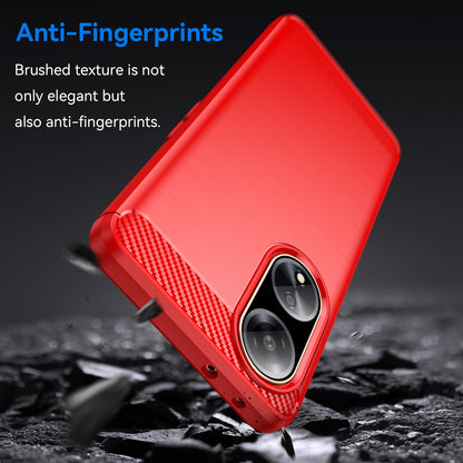 For Oppo A1 5G / A98 5G / F23 5G Soft TPU Phone Case Carbon Fiber Texture Brushed Phone Cover