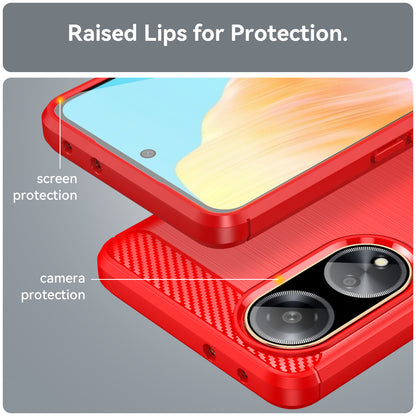 For Oppo A1 5G / A98 5G / F23 5G Soft TPU Phone Case Carbon Fiber Texture Brushed Phone Cover