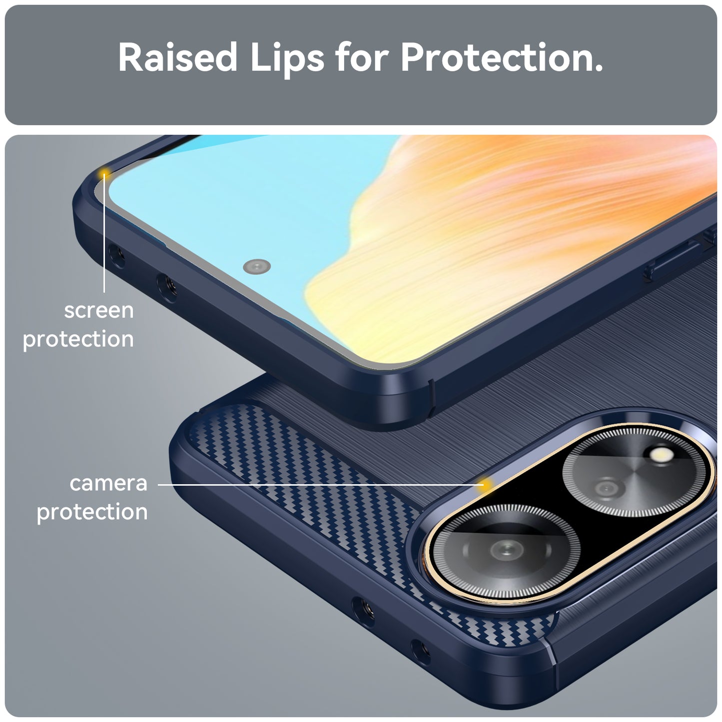 For Oppo A1 5G / A98 5G / F23 5G Soft TPU Phone Case Carbon Fiber Texture Brushed Phone Cover