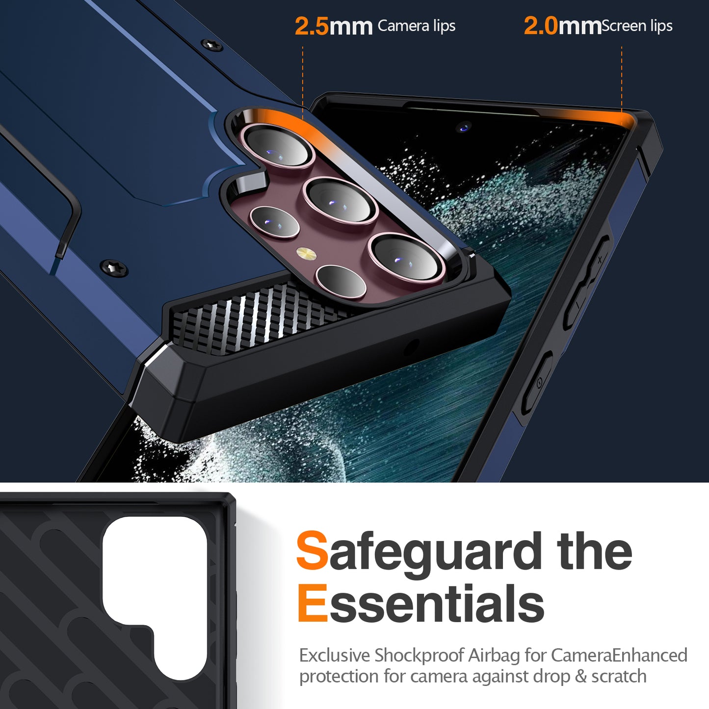 For Samsung Galaxy S23 Ultra Metal Kickstand Phone Case TPU + PC Drop-proof Cover