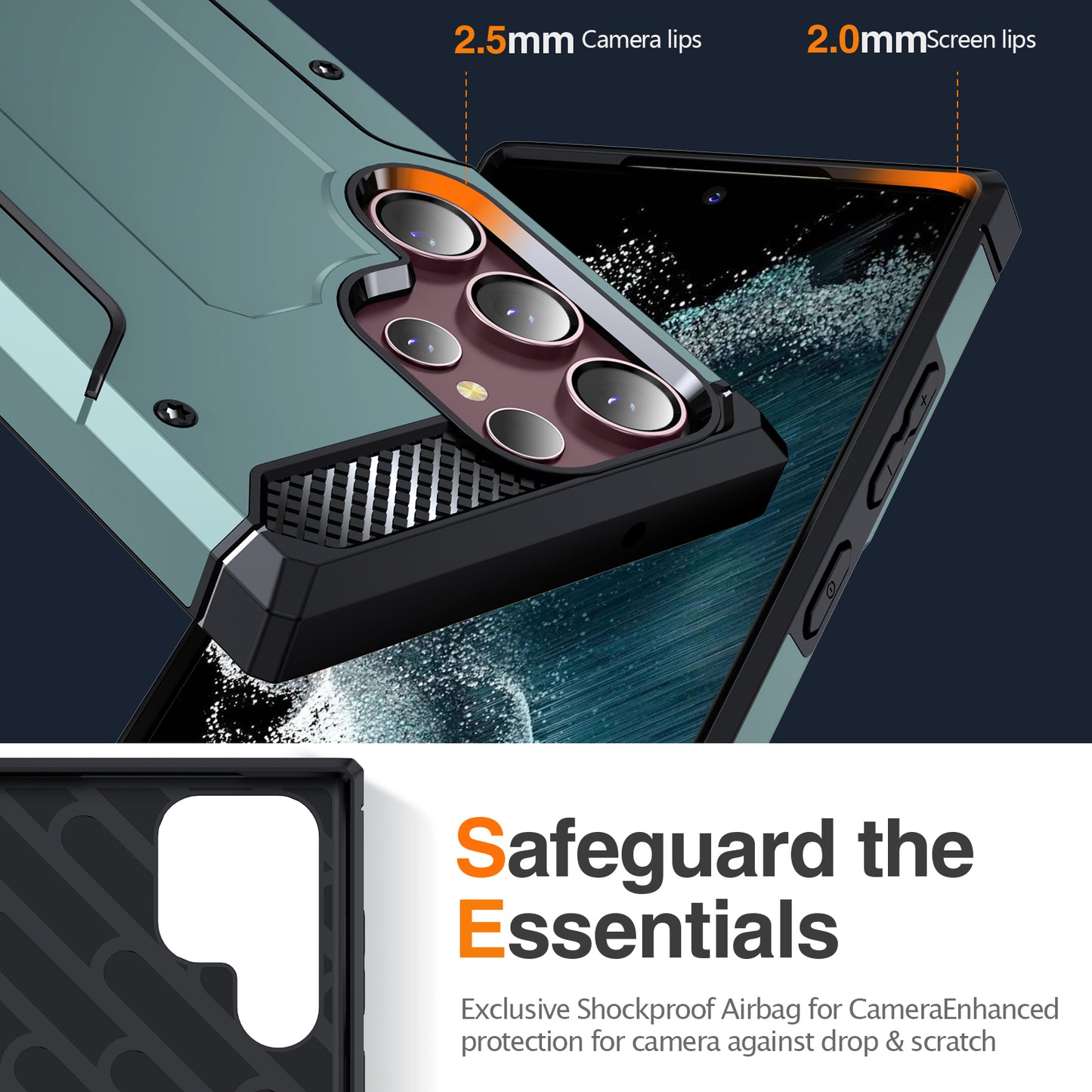 For Samsung Galaxy S23 Ultra Metal Kickstand Phone Case TPU + PC Drop-proof Cover