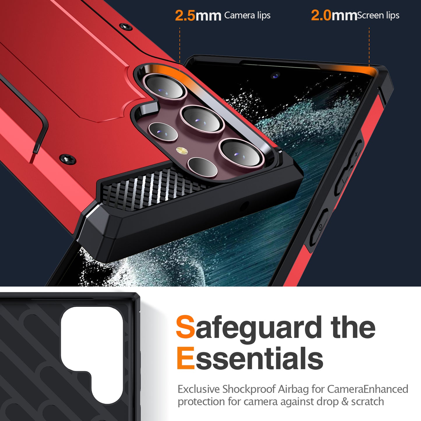 For Samsung Galaxy S23 Ultra Metal Kickstand Phone Case TPU + PC Drop-proof Cover