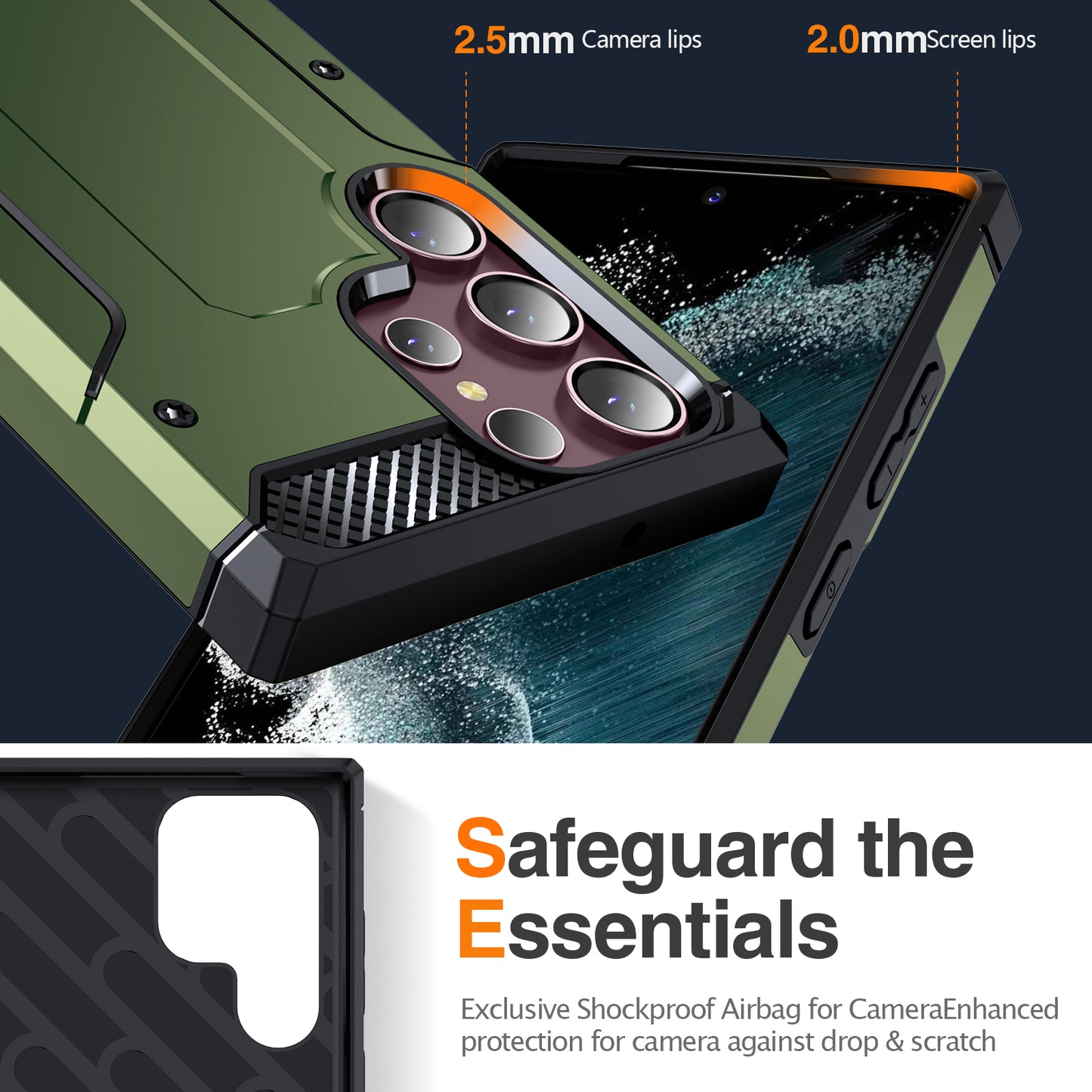 For Samsung Galaxy S23 Ultra Metal Kickstand Phone Case TPU + PC Drop-proof Cover