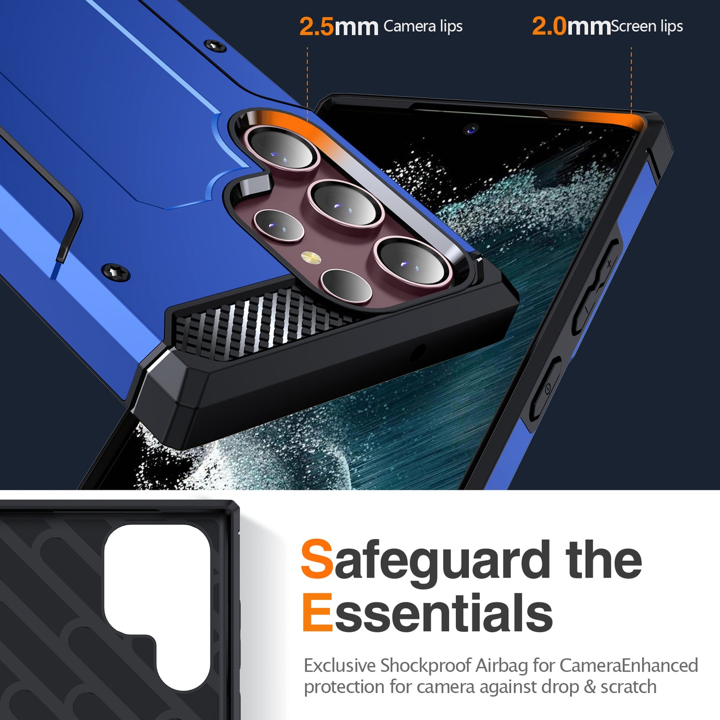 For Samsung Galaxy S23 Ultra Metal Kickstand Phone Case TPU + PC Drop-proof Cover