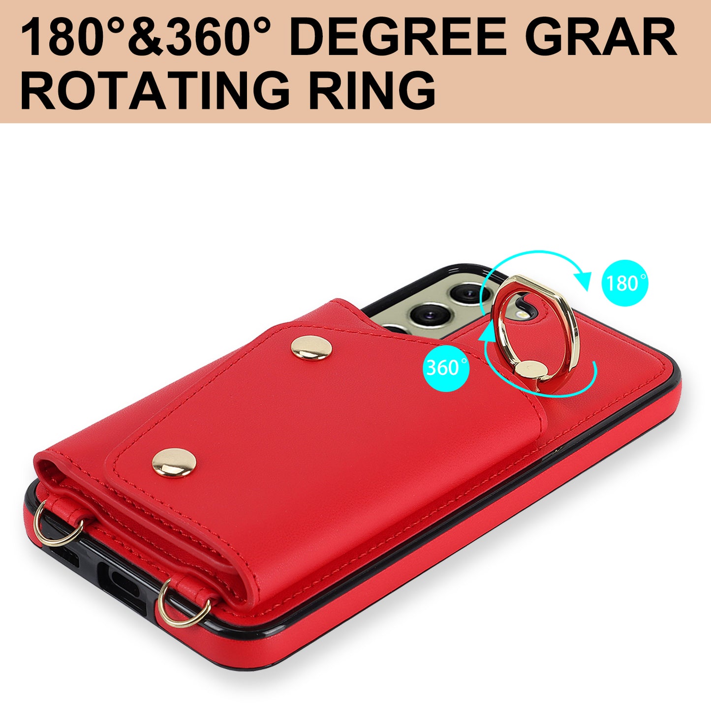 For Samsung Galaxy S21 FE 5G Zipper Wallet Crossbody Phone Case PU Leather Coated TPU Kickstand Cover