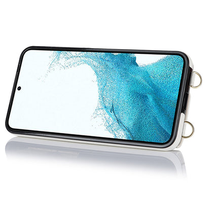 Zipper Wallet Phone Case for Samsung Galaxy S22+ 5G PU Leather Coated TPU Ring Kickstand Phone Cover