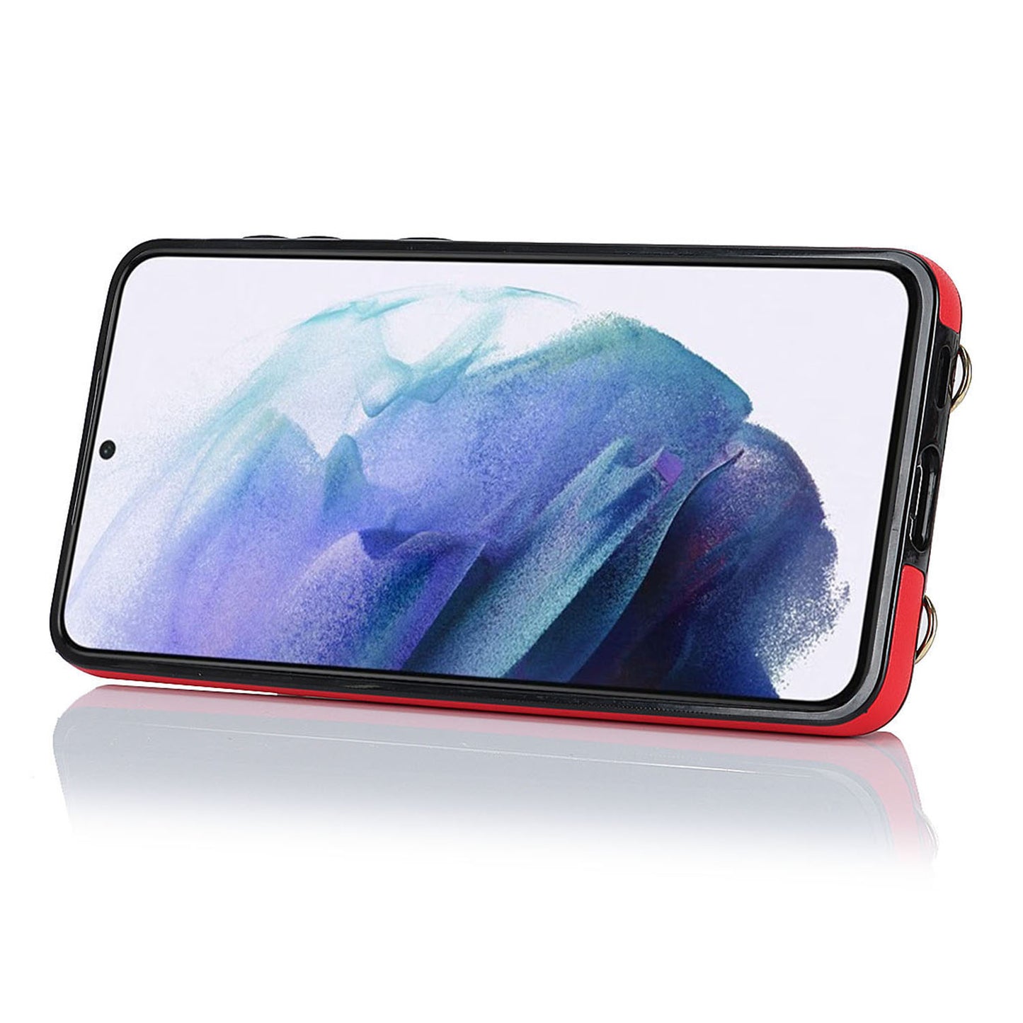 For Samsung Galaxy S21 4G / 5G Kickstand Case Zipper Wallet PU Leather Coated TPU Crossbody Phone Cover