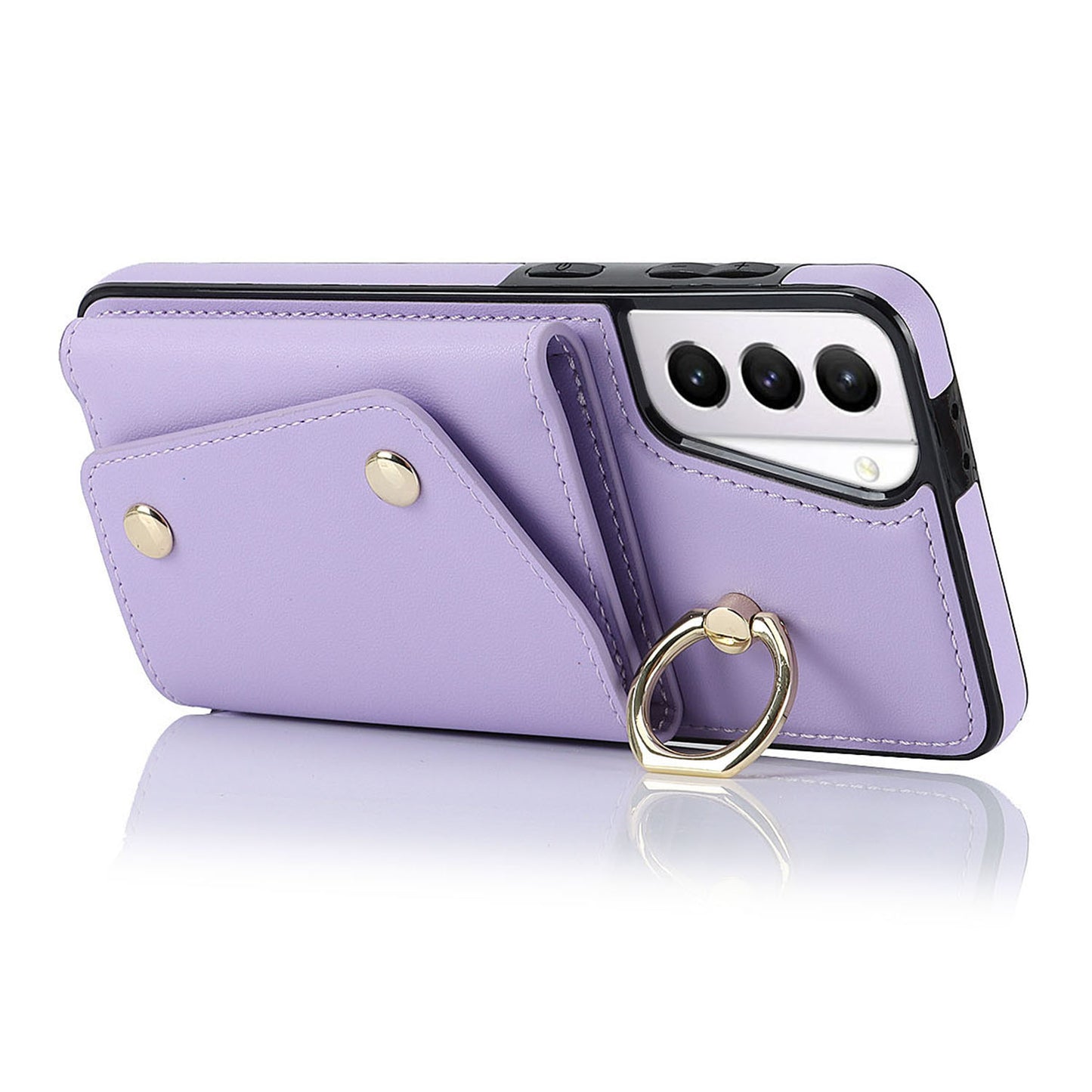 For Samsung Galaxy S21 4G / 5G Kickstand Case Zipper Wallet PU Leather Coated TPU Crossbody Phone Cover