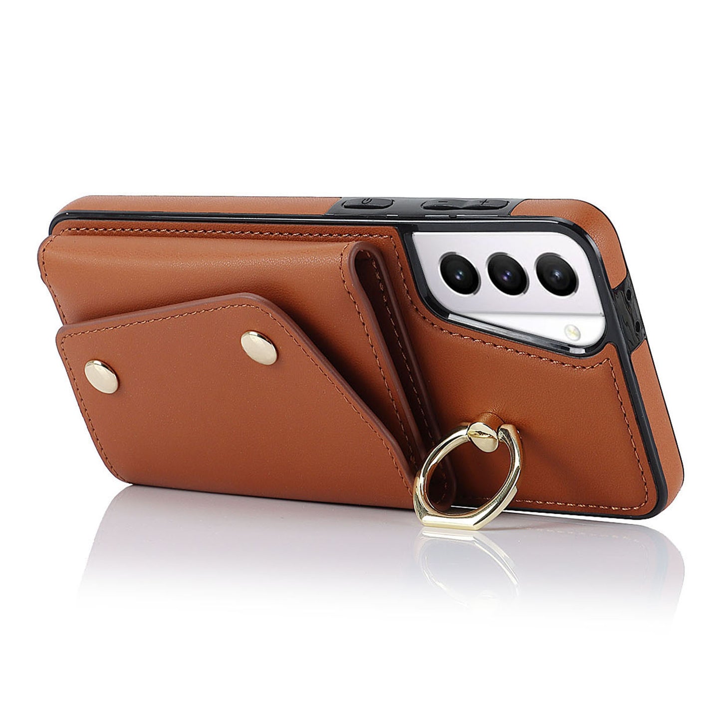 For Samsung Galaxy S21 4G / 5G Kickstand Case Zipper Wallet PU Leather Coated TPU Crossbody Phone Cover