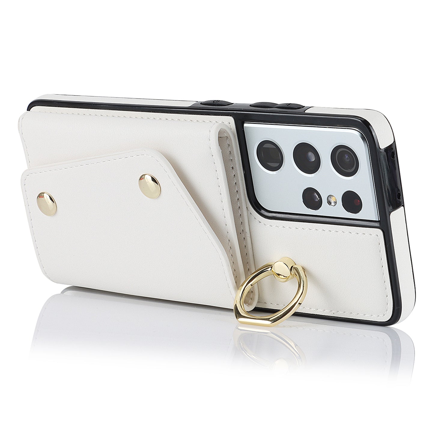 For Samsung Galaxy S21 Ultra 5G Crossbody Phone Case with Zipper Wallet Kickstand, PU Leather Coated TPU Cover