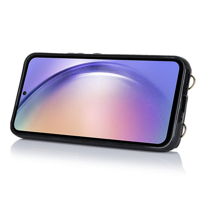 For Samsung Galaxy A54 5G Zipper Wallet Leather Coated TPU Case Rotary Ring Kickstand Phone Cover