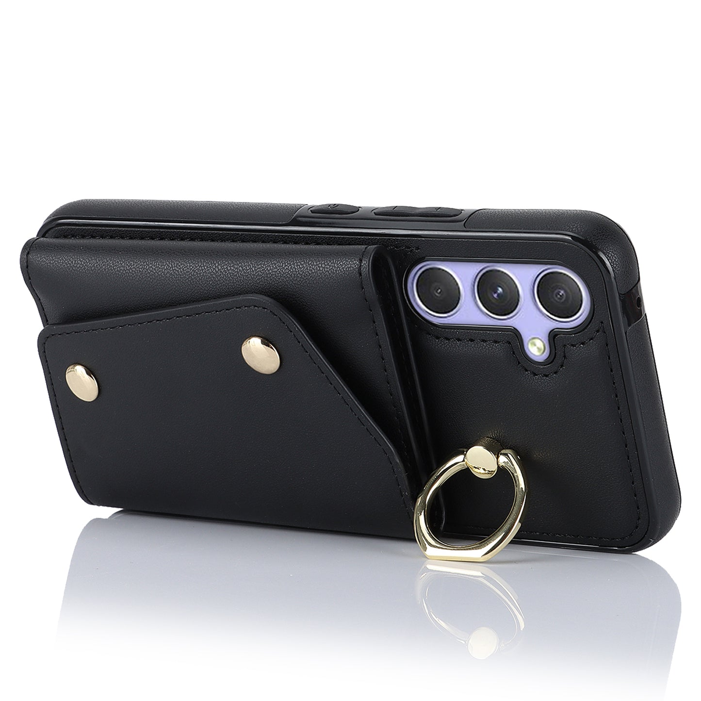 For Samsung Galaxy A54 5G Zipper Wallet Leather Coated TPU Case Rotary Ring Kickstand Phone Cover