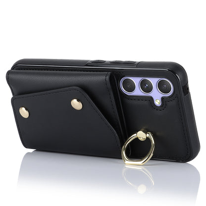 For Samsung Galaxy A54 5G Zipper Wallet Leather Coated TPU Case Rotary Ring Kickstand Phone Cover