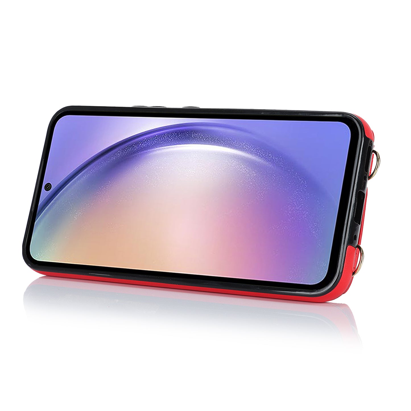 For Samsung Galaxy A54 5G Zipper Wallet Leather Coated TPU Case Rotary Ring Kickstand Phone Cover