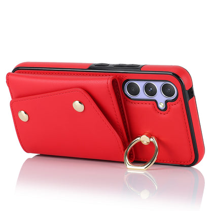 For Samsung Galaxy A54 5G Zipper Wallet Leather Coated TPU Case Rotary Ring Kickstand Phone Cover