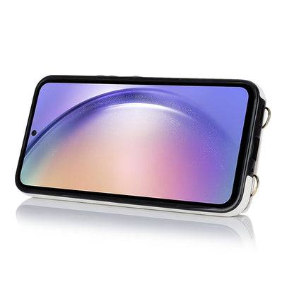 For Samsung Galaxy A54 5G Zipper Wallet Leather Coated TPU Case Rotary Ring Kickstand Phone Cover