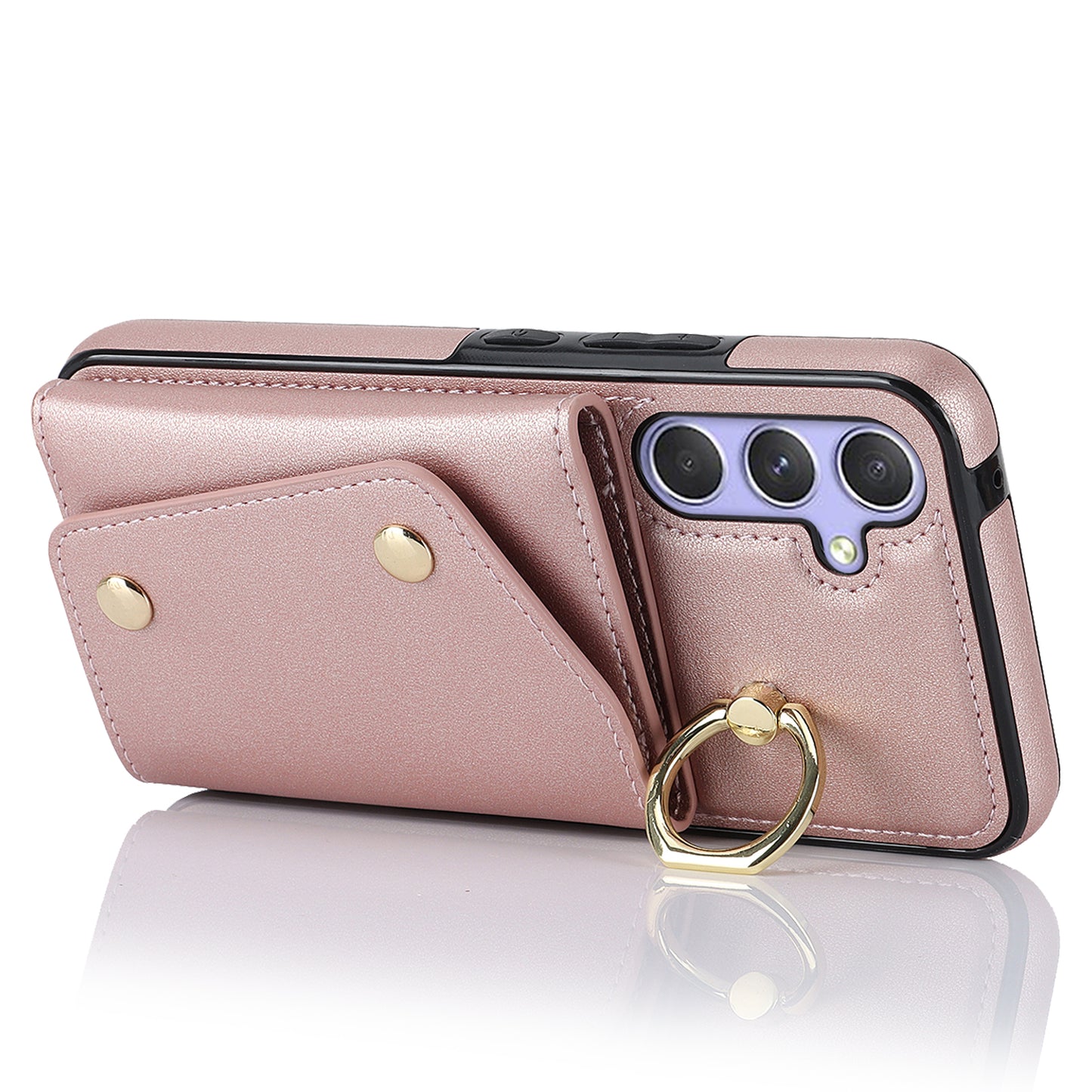 For Samsung Galaxy A54 5G Zipper Wallet Leather Coated TPU Case Rotary Ring Kickstand Phone Cover