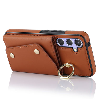 For Samsung Galaxy A54 5G Zipper Wallet Leather Coated TPU Case Rotary Ring Kickstand Phone Cover