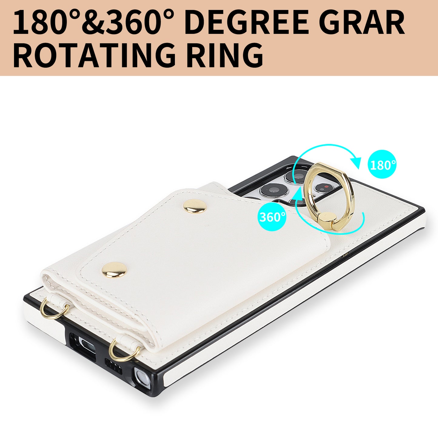 Zipper Wallet Phone Case for Samsung Galaxy S22 Ultra 5G PU Leather Coated TPU Cover with Ring Kickstand