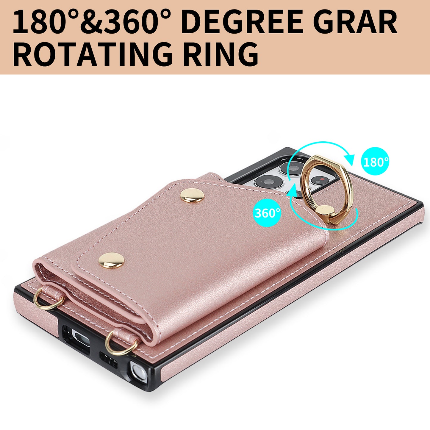 Zipper Wallet Phone Case for Samsung Galaxy S22 Ultra 5G PU Leather Coated TPU Cover with Ring Kickstand