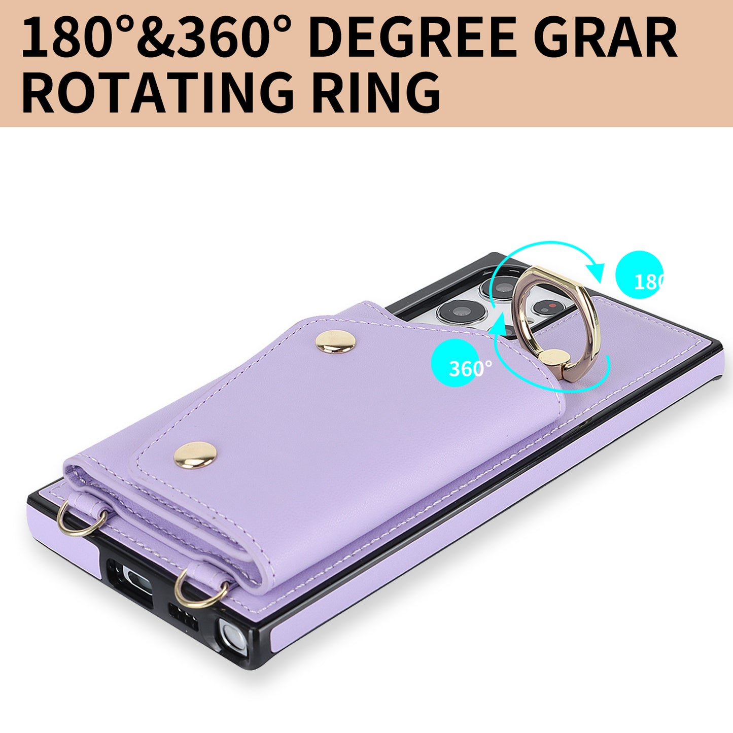 Zipper Wallet Phone Case for Samsung Galaxy S22 Ultra 5G PU Leather Coated TPU Cover with Ring Kickstand