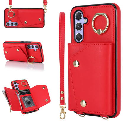 Phone Case for Samsung Galaxy A14 5G PU Leather Coated TPU Cover with Zipper Wallet Kickstand